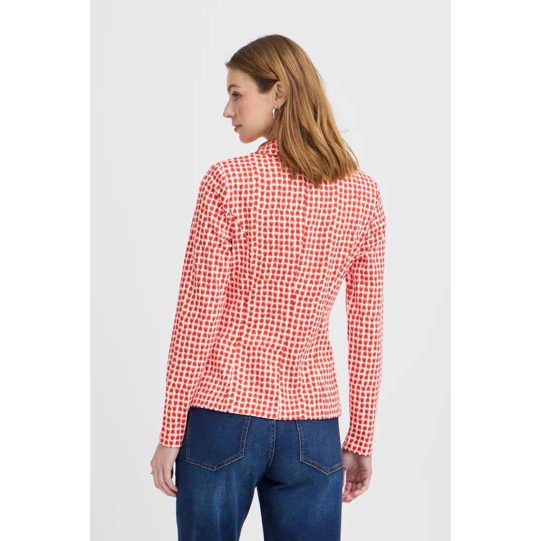 ICHI Kate Blazer Tulip Print - Red