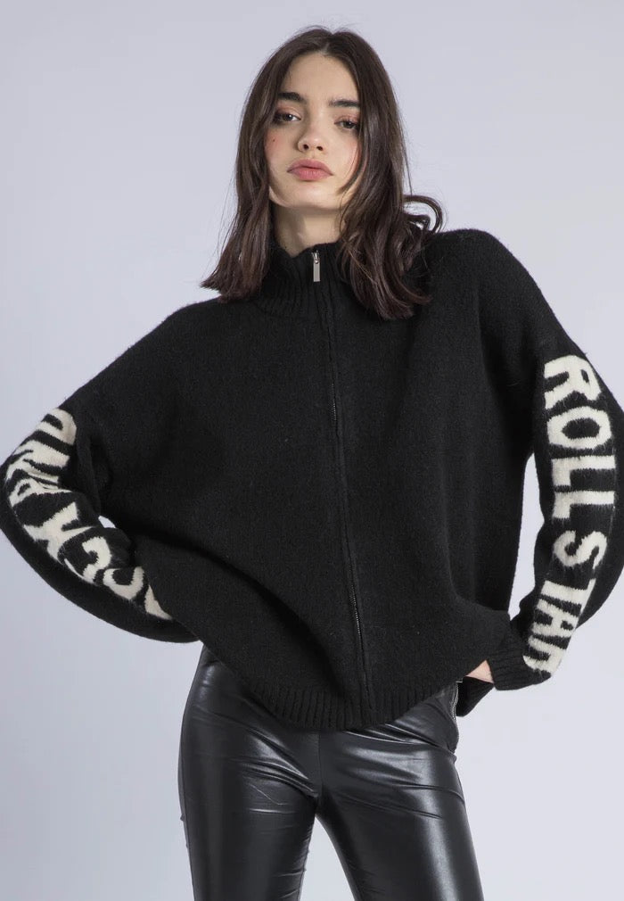 Religion Phoebe "Rock & Roll Star" Cardigan - black