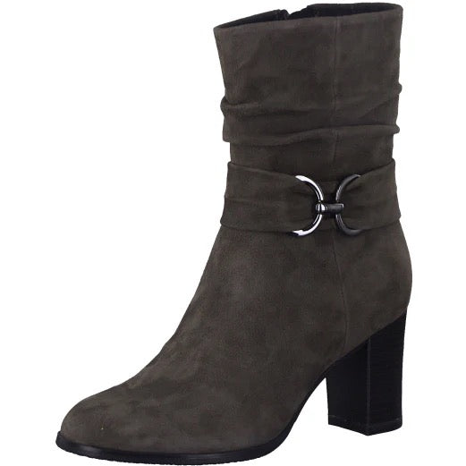 Caprice Stone Suede Block Heel Boots