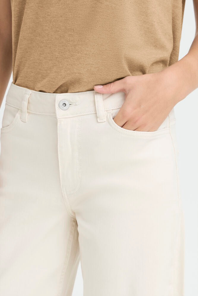 ICHI Ziggy Wide Leg Jeans - Birch White