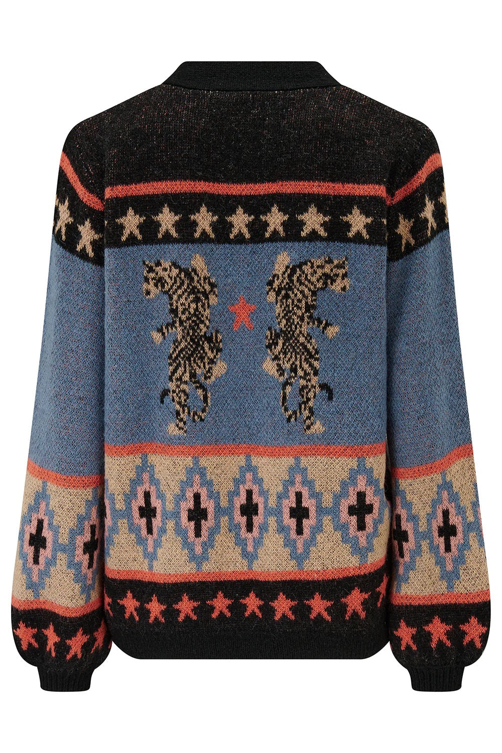 Sugarhill Brighton Yvette Cardigan - Black/Blue/Oatmeal
