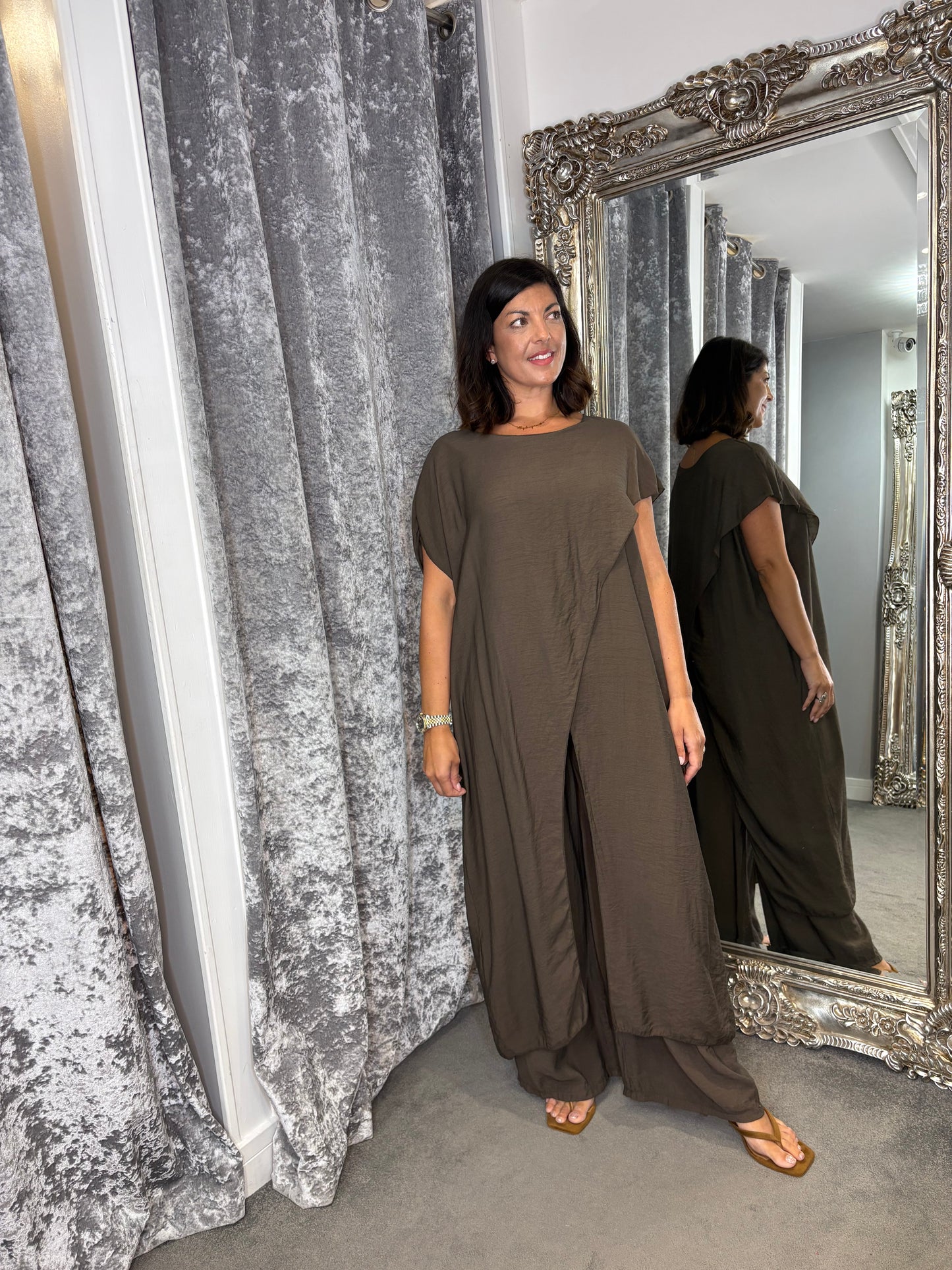 Studio Tunic Co-ord Set - Chocolate