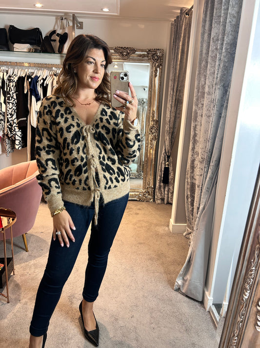 FY Leopard Print Knit Cardigan/Jumper