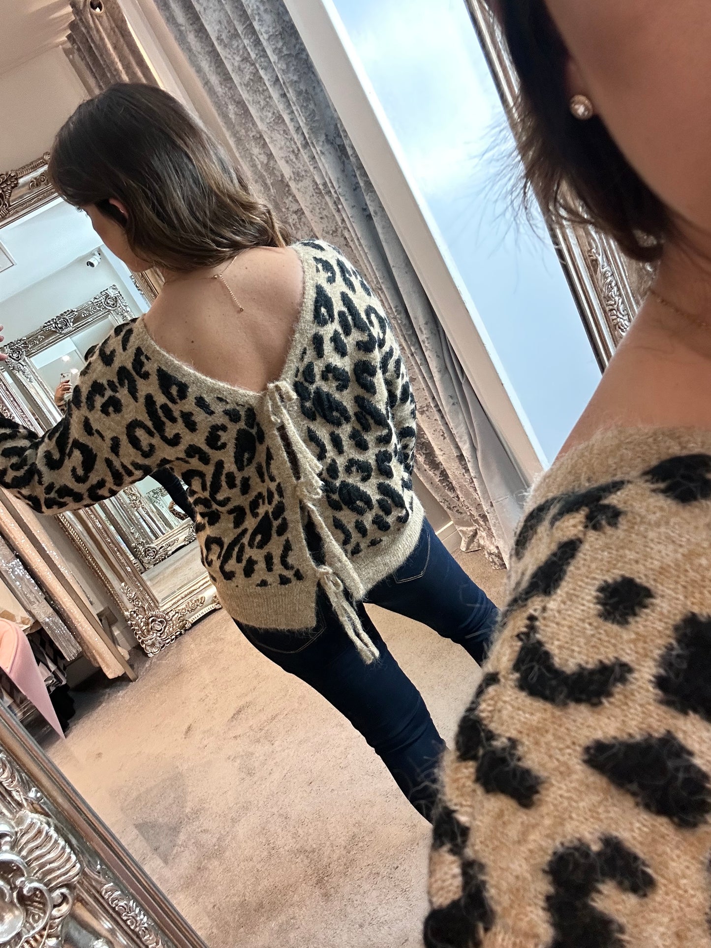 FY Leopard Print Knit Cardigan/Jumper