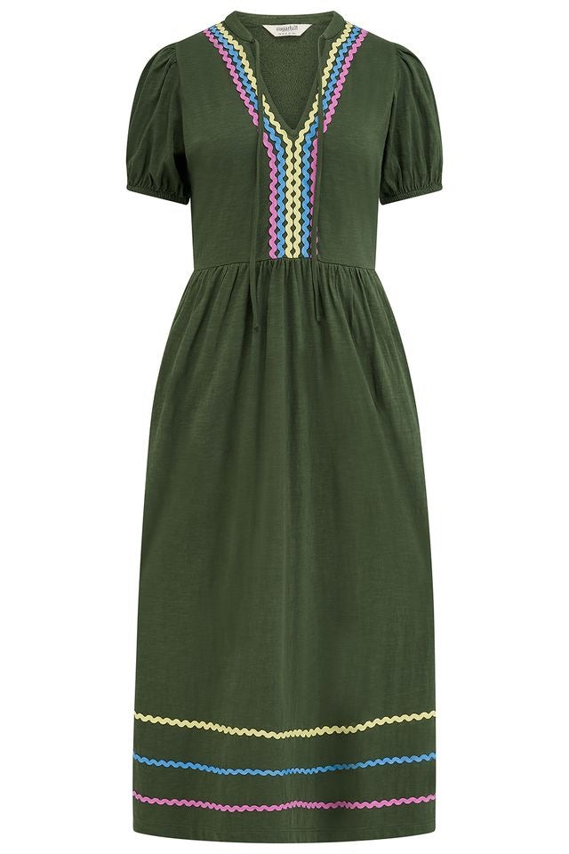 Sugarhill Brighton Renee Jersey Midi Dress - Olive