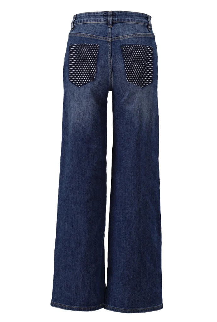 K Design Rhinestone Jeans - Dark Wash *Limited Edition*