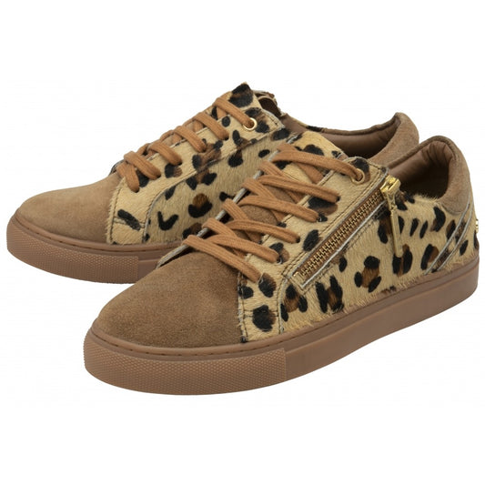 Ravel Gage Leather Leopard Print Trainer