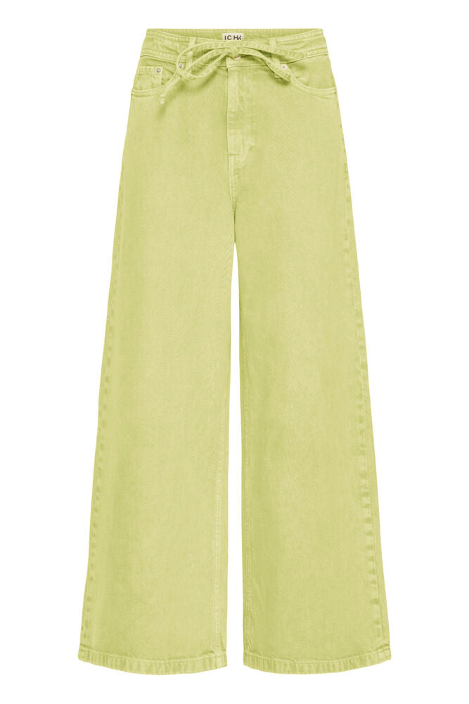 ICHI Mijalla Wide Leg Jeans - Lily Green