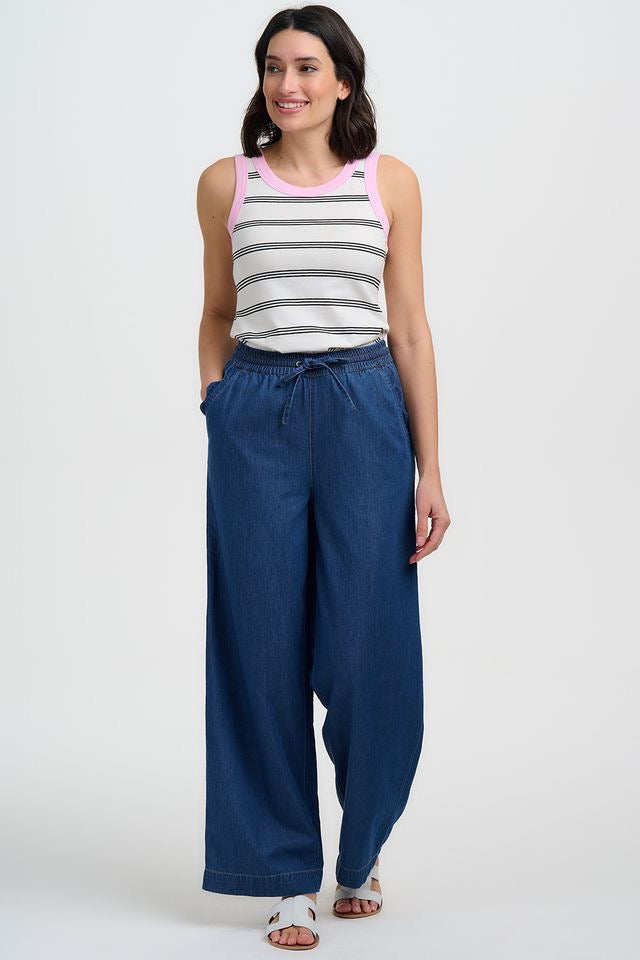 Sugarhill Brighton Megan Scallop Denim Trousers - Deep Blue