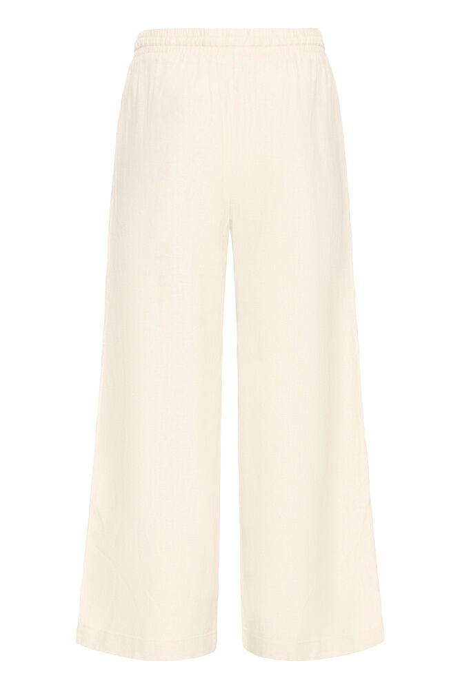 ICHI Linno Crop Linen Trouser - Off White