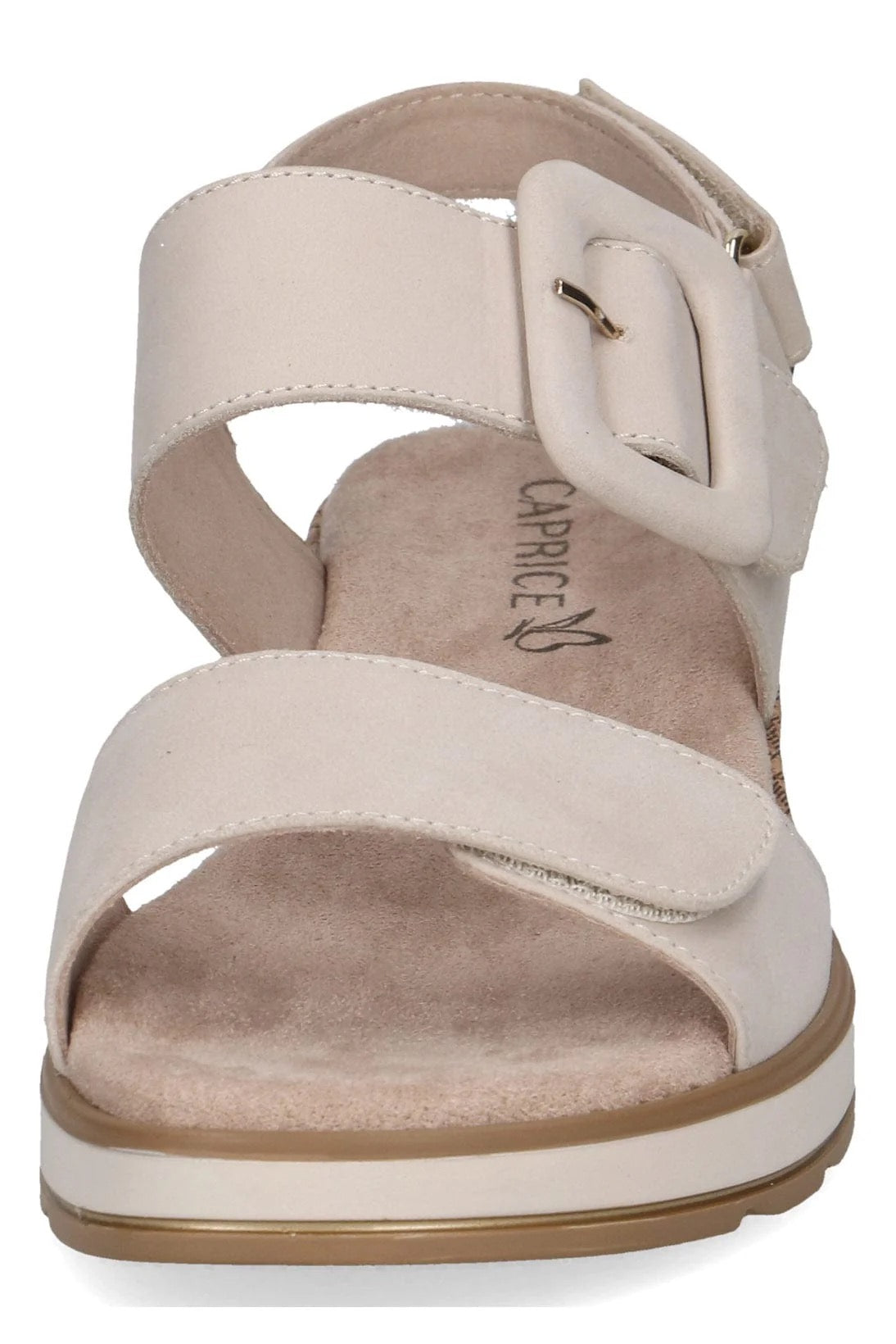 Caprice Cream Leather Wedge Sandal