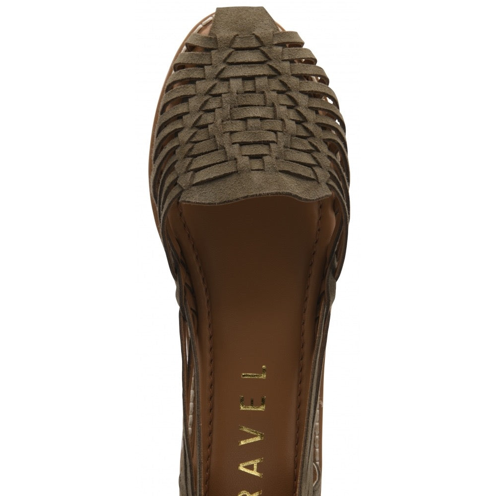 Ravel Glant Flat Suede Sandal - Olive