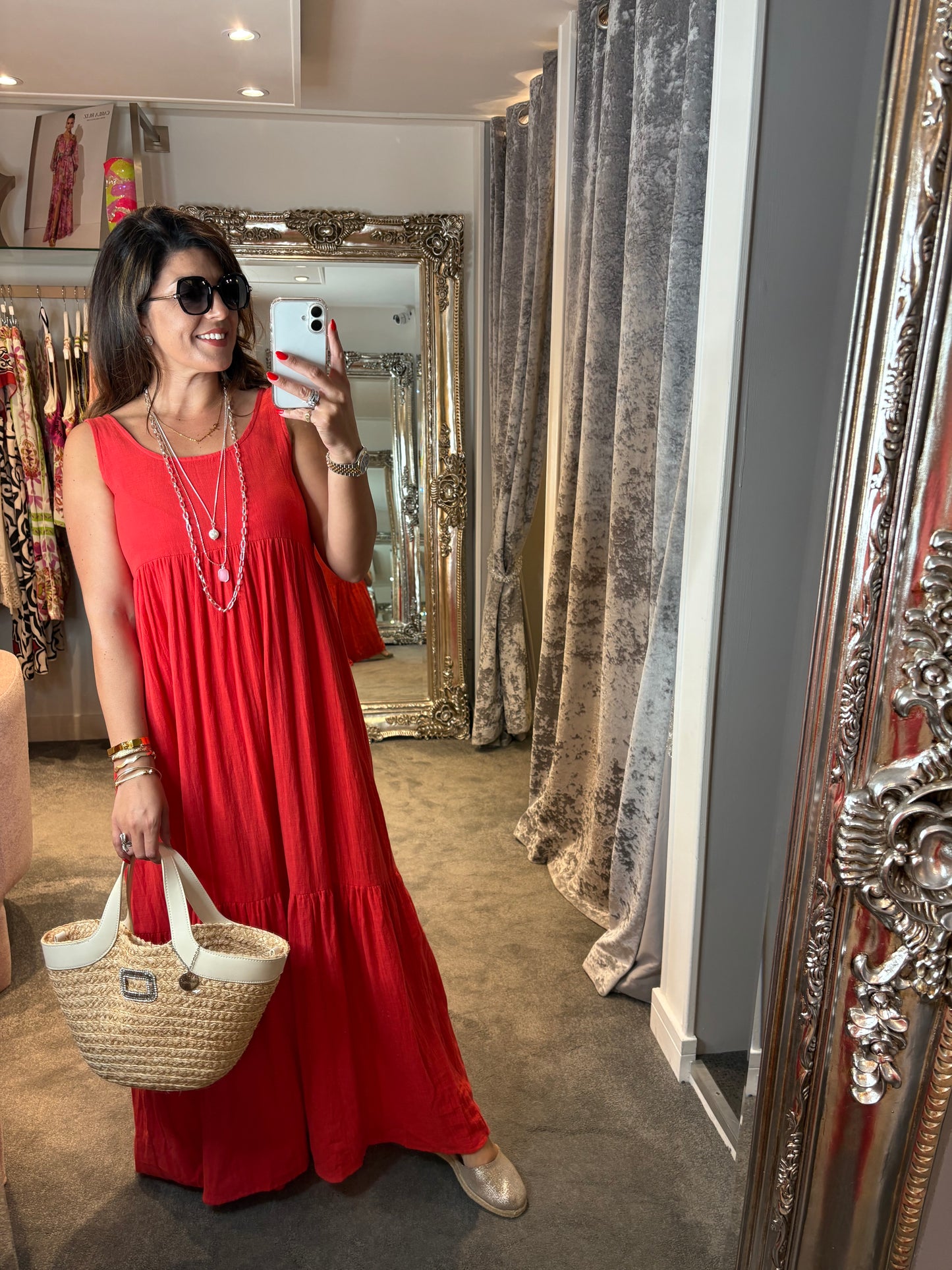 ICHI Foxa Red Maxi Dress