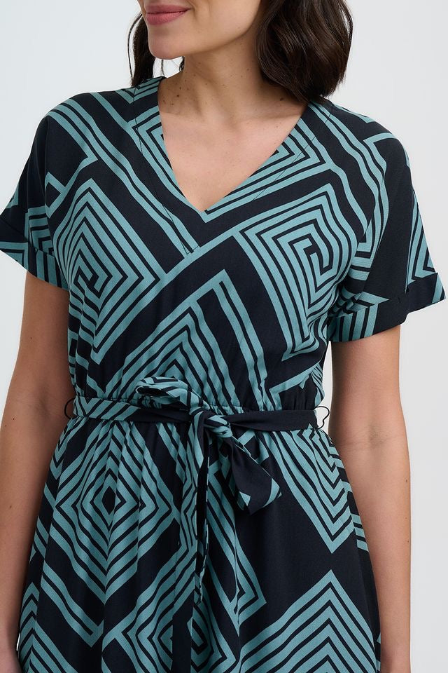 Sugarhill Brighton Bethan Midi Dress - Black/Green