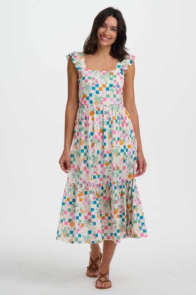 Sugarhill Brighton Estelle Shirred Sundress - Off White