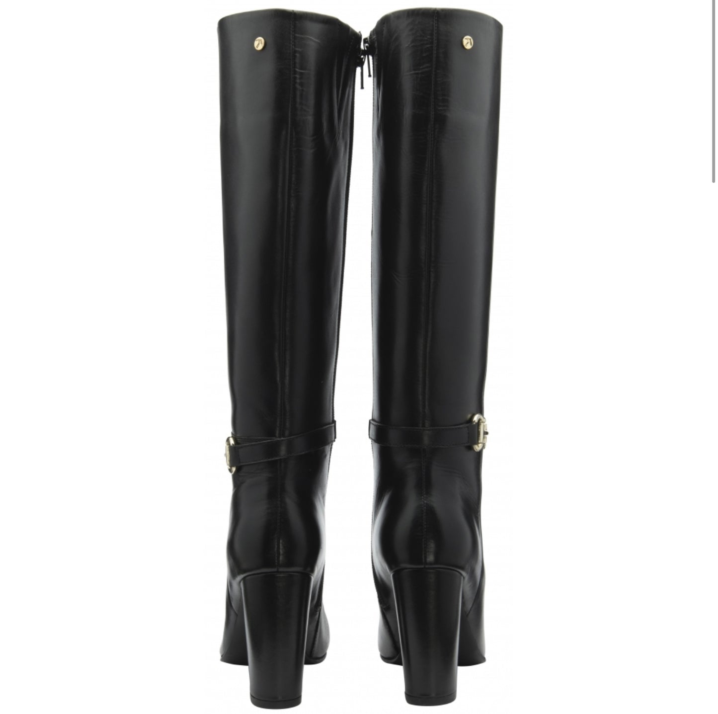 Ravel Black Leather Lerwick Heeled Knee High Boots