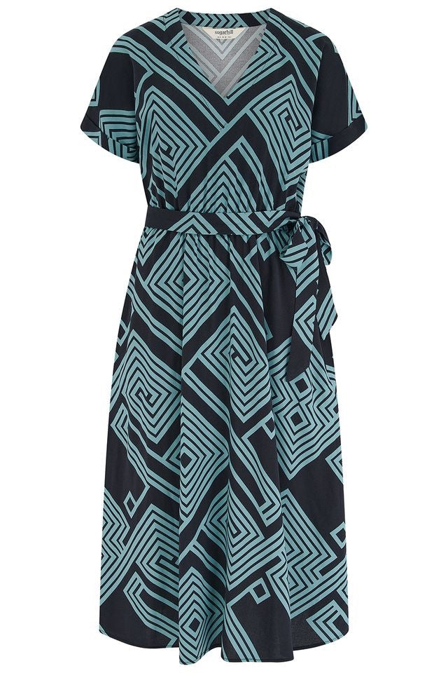 Sugarhill Brighton Bethan Midi Dress - Black/Green