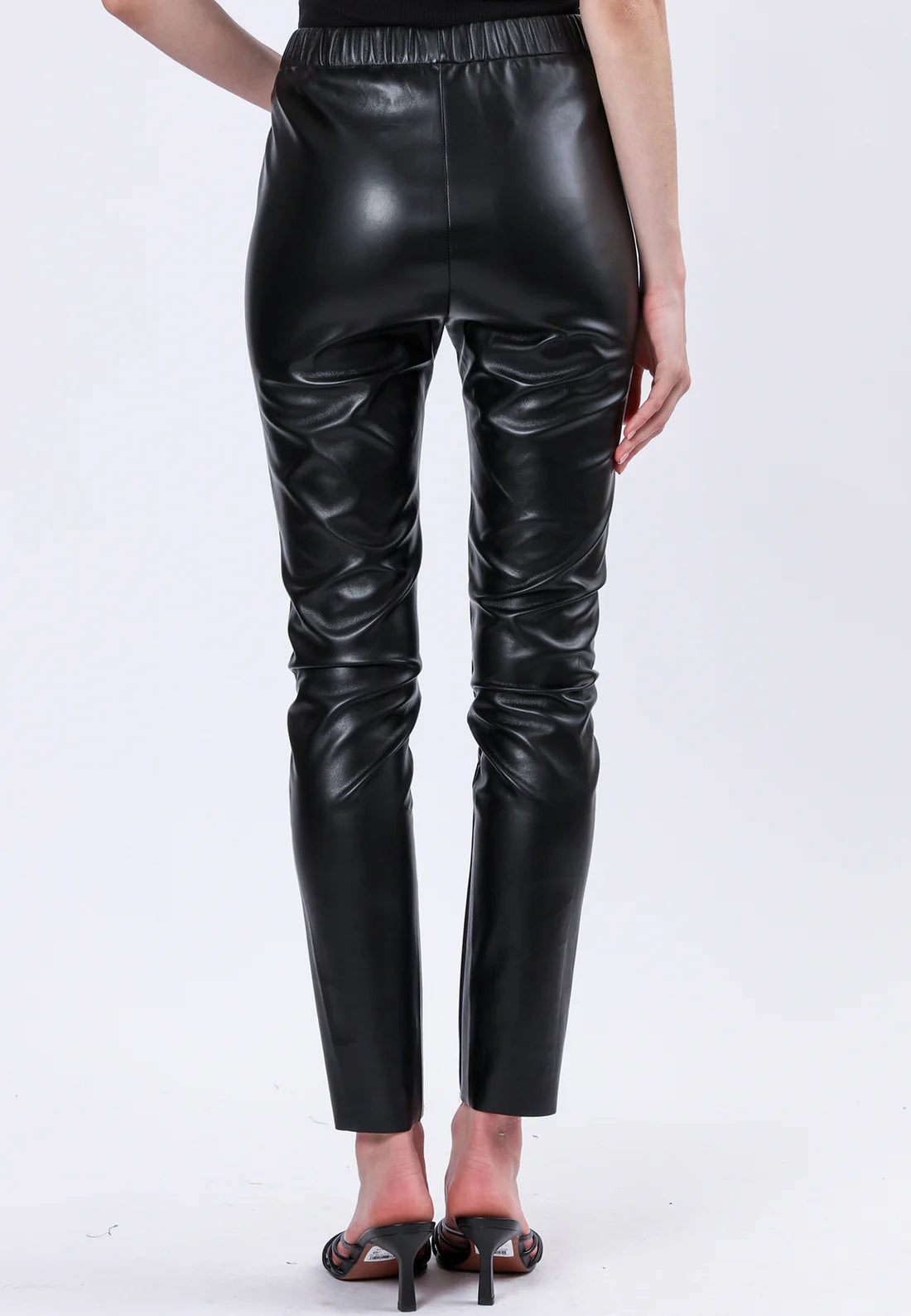 Religion Final Black Leather Look Leggings