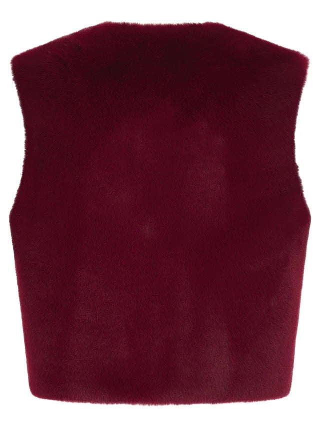 Nooki Edelweiss Faux Fur Gillet - Deep Red