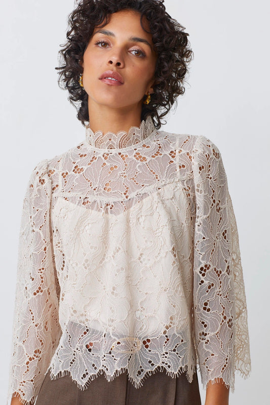 Suncoo Paris Lucia Lace Blouse - Cream