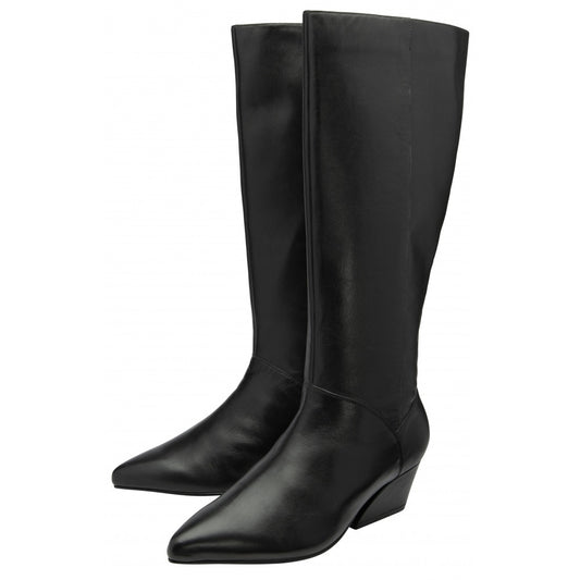Ravel Catton Knee High Leather Boot - Black