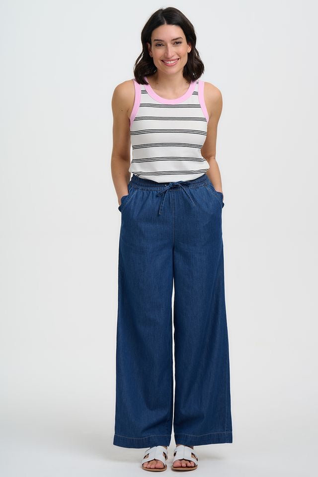 Sugarhill Brighton Megan Scallop Denim Trousers - Deep Blue