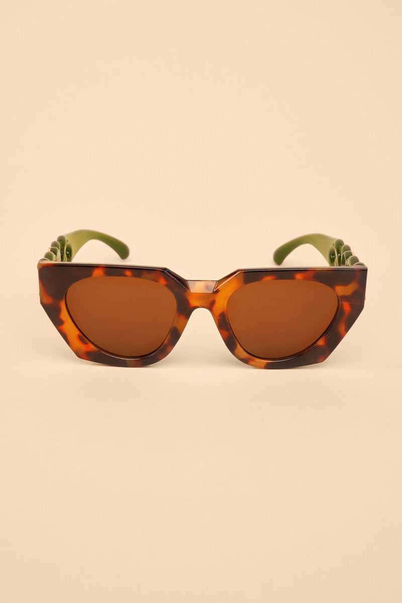 Powder Luxe Zelia Sunglasses - Tortoiseshell/Olive