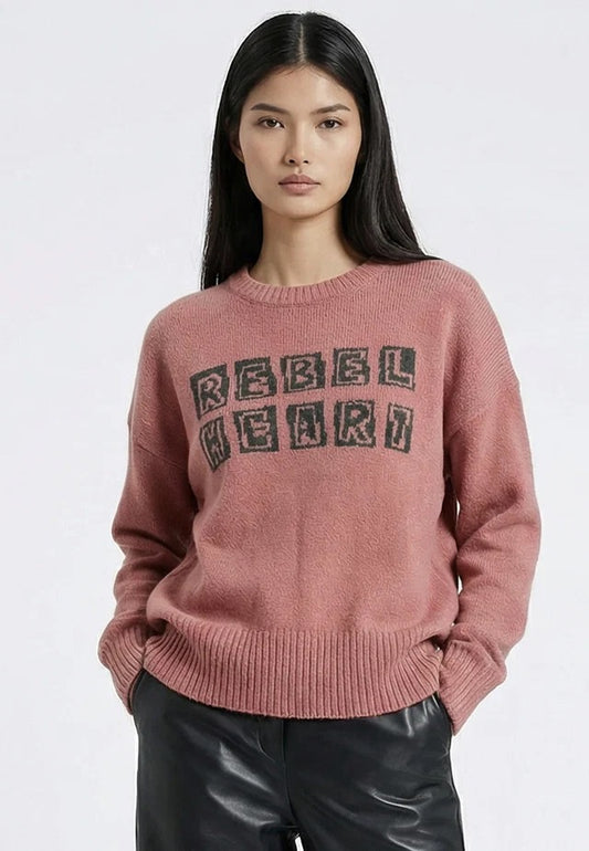 Religion Maddie Slogan Jumper - Dusty Pink