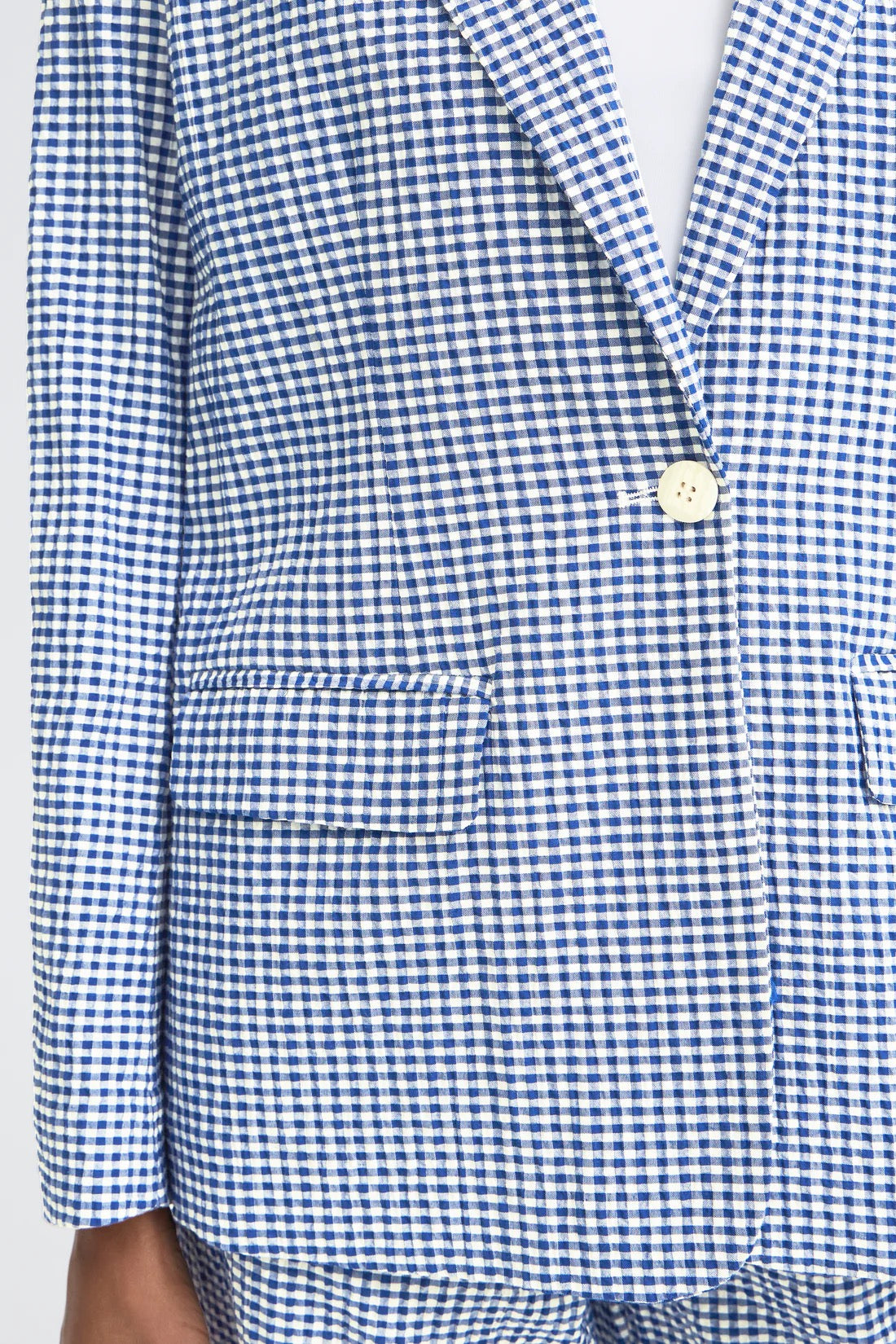 ICHI Jilma Check Blazer - Blue/White