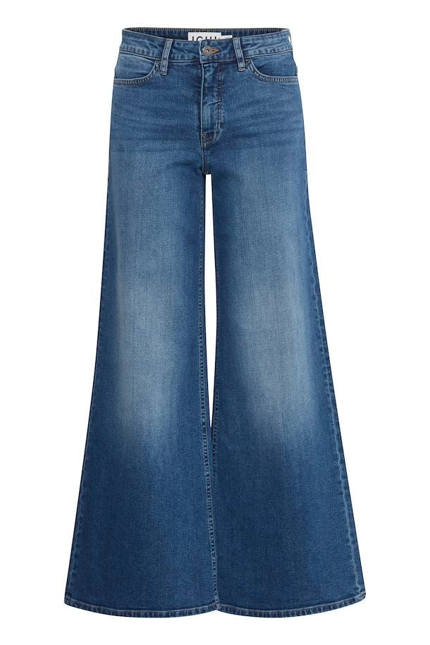 ICHI Twiggy Wide Leg Medium Wash Jeans