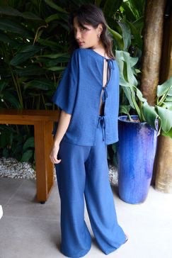 ICHI Katio Blouse - True Blue