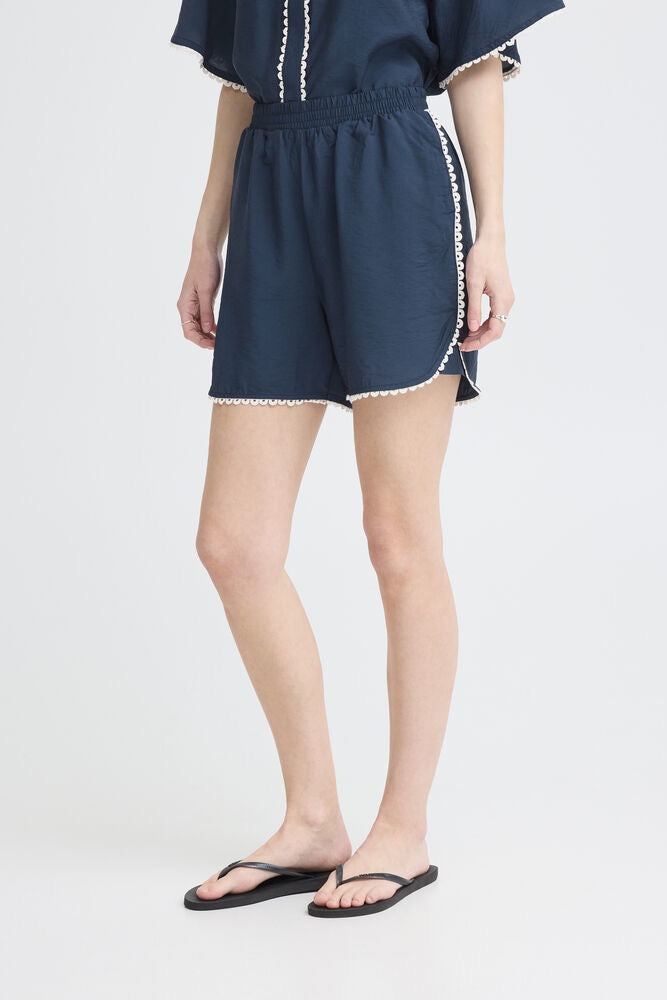 ICHI Leni Shorts - Navy