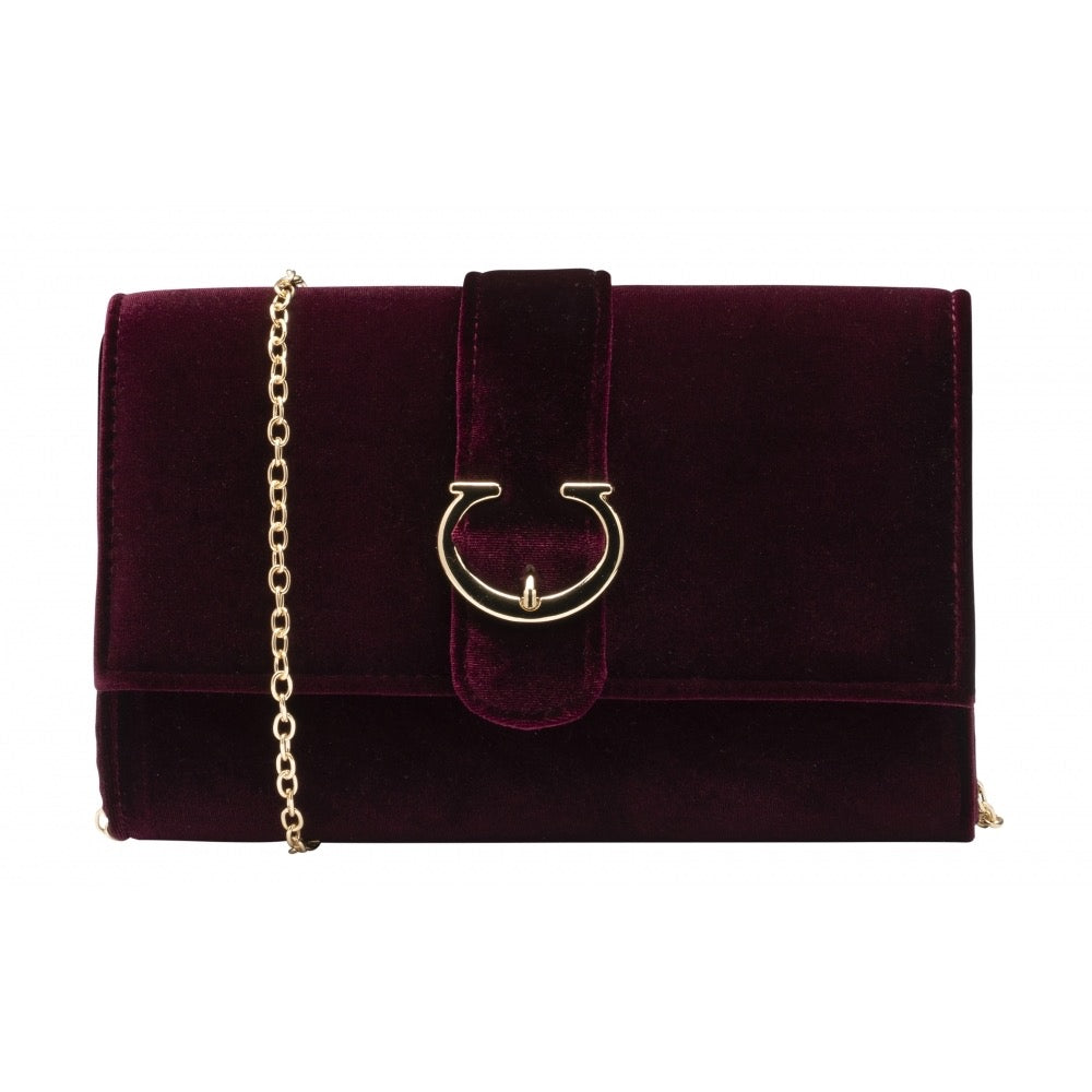 Ravel Alston Velvet Clutch - Burgundy