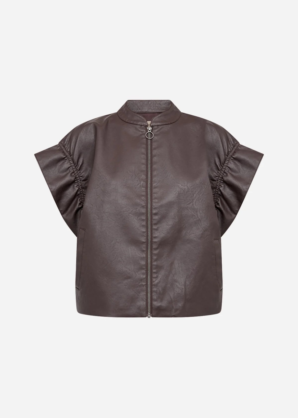 Soya Concept PU Waist Coat - Dark Plum