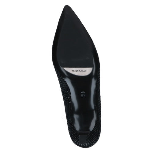 Peter Kaiser Textured Leather Court Heels - Black