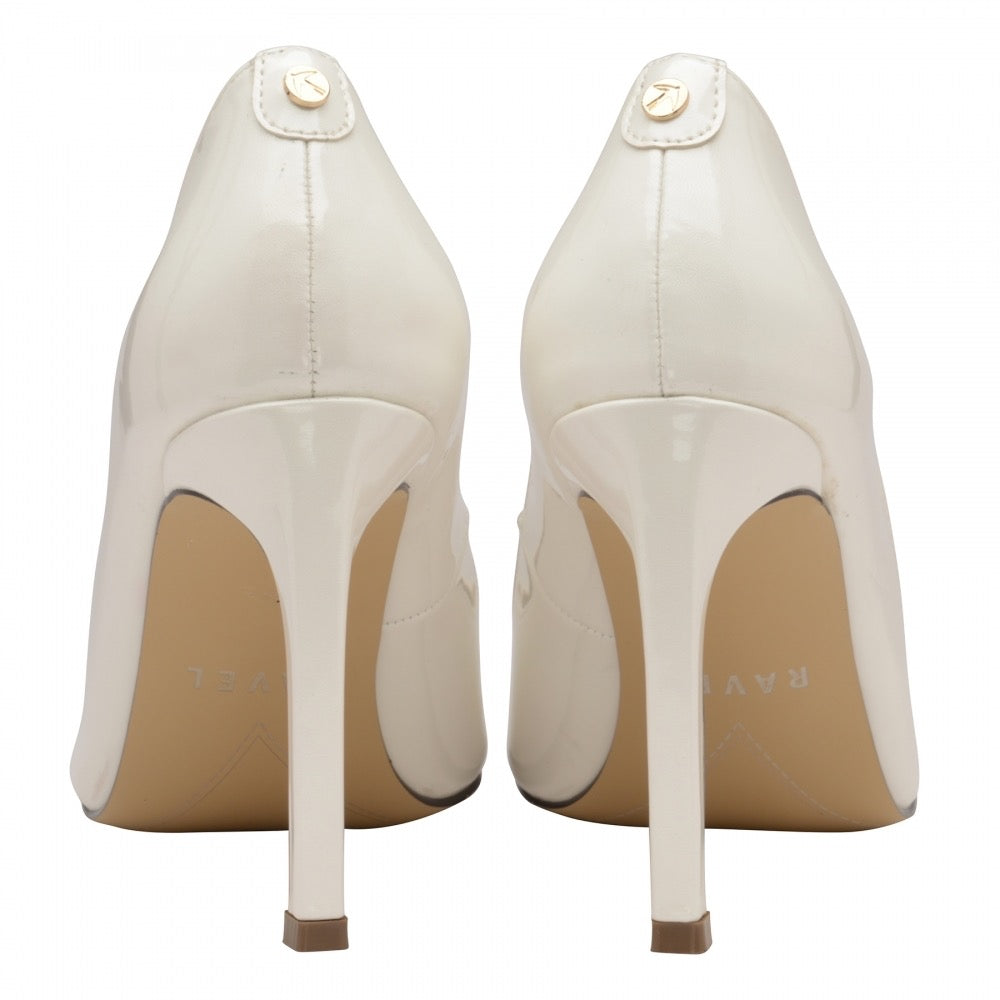 Ravel Edson White Patent Court Shoe