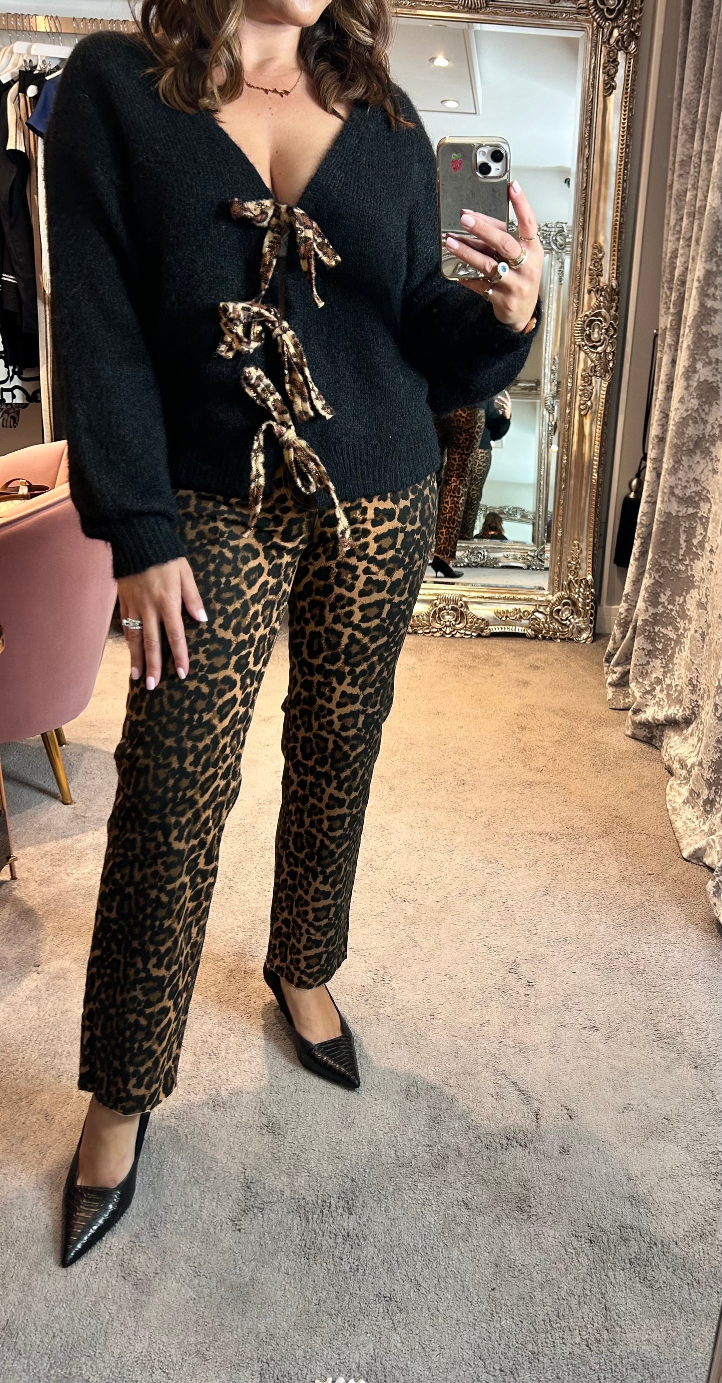 FY Leopard Print Straight Leg Jeans