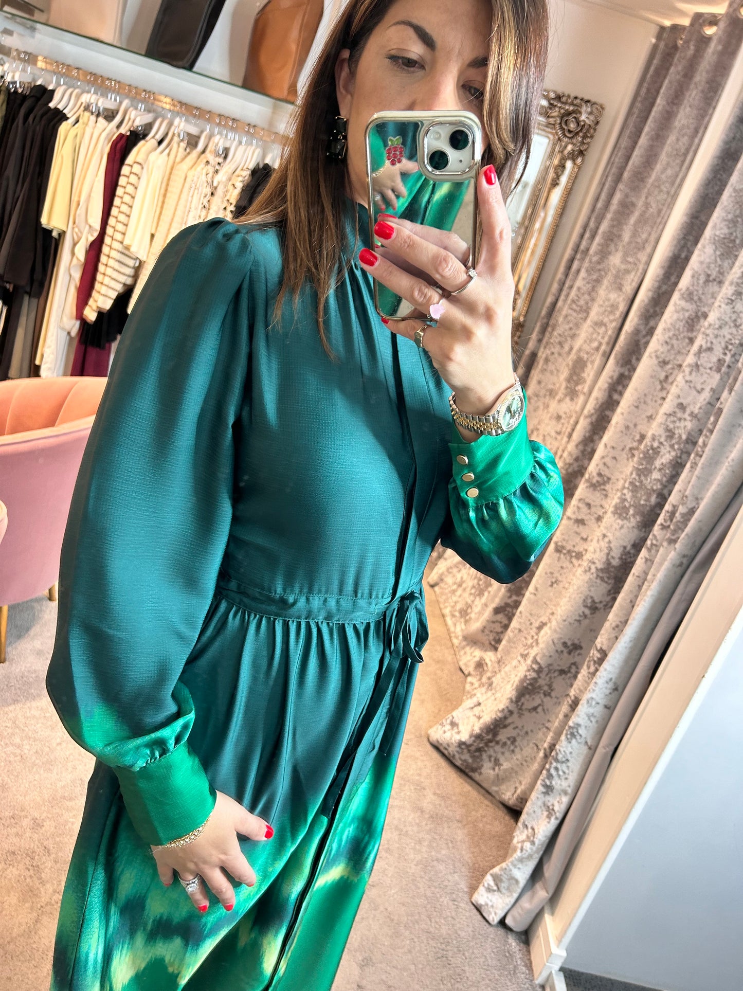 Suncoo Paris Calipso Midi Dress Green