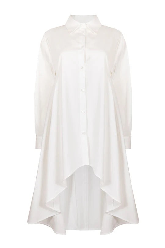 Jovonna London Bestio Long-Line White Shirt