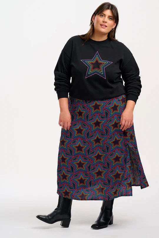 Sugarhill Brighton Noah Sweatshirt - Black, Rainbow Star