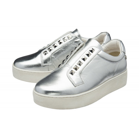 Ravel Silver Leather Lowther Trainers