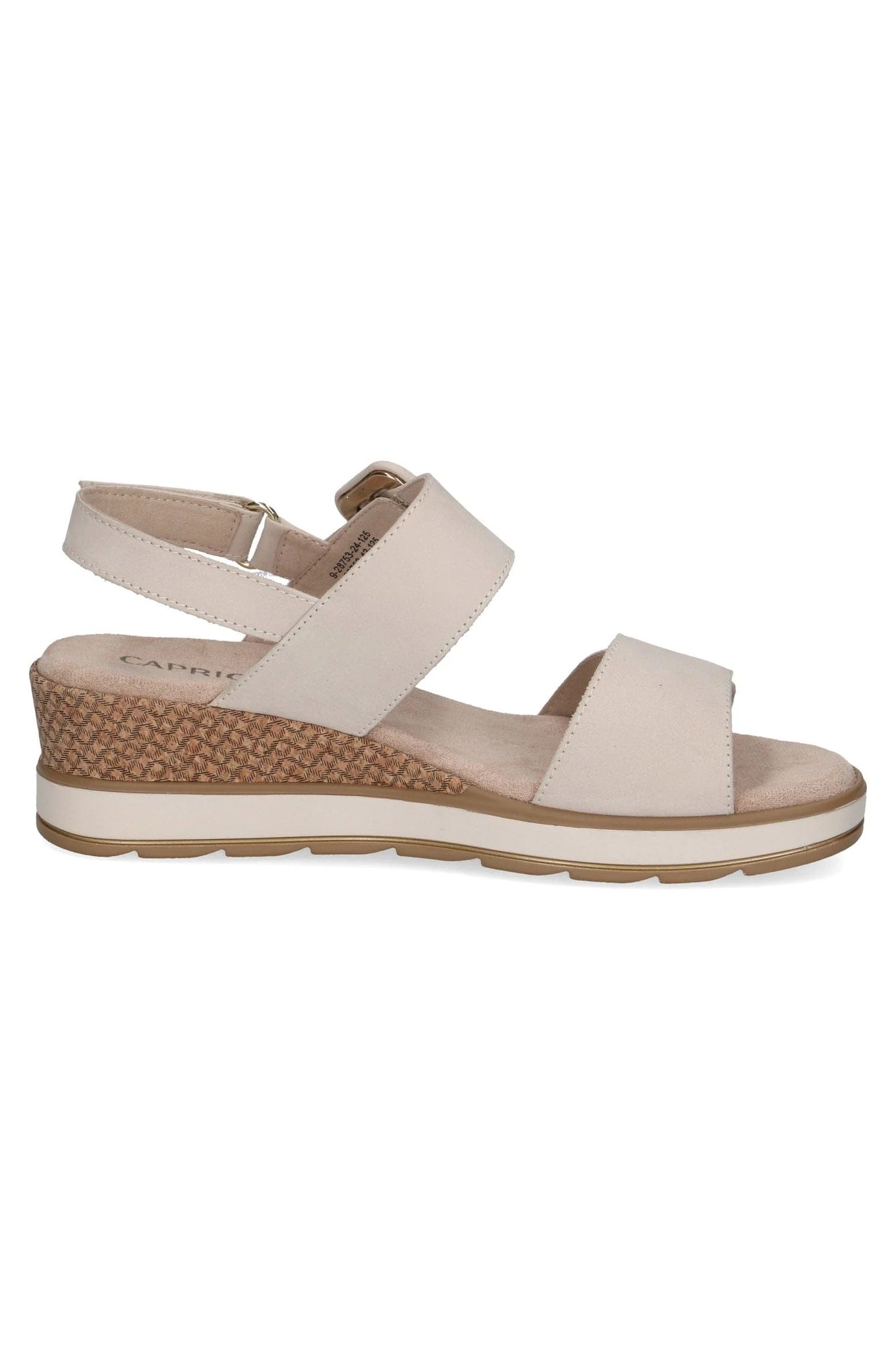 Caprice Cream Leather Wedge Sandal