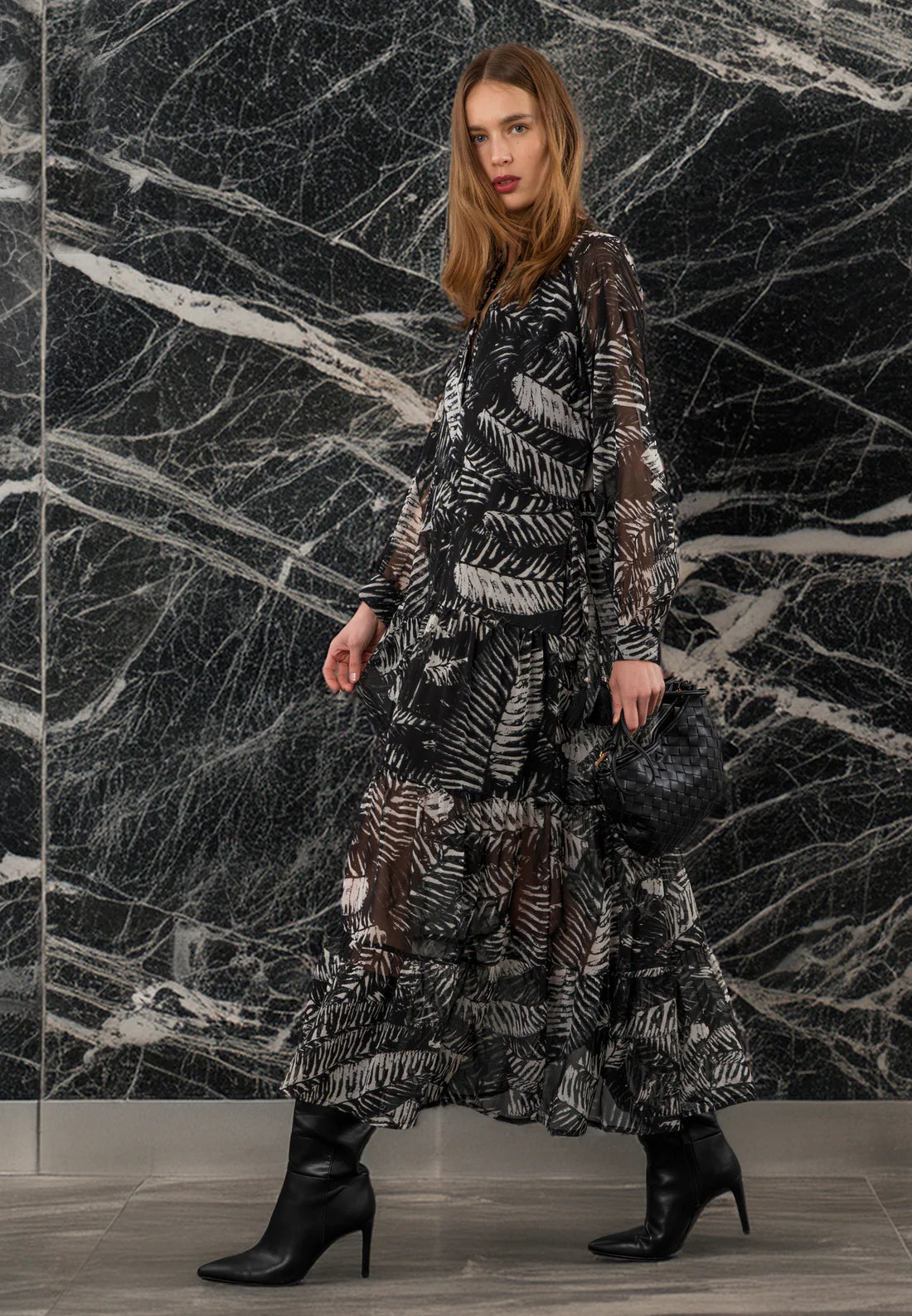 Religion Zoe Dress Vamp Black & White