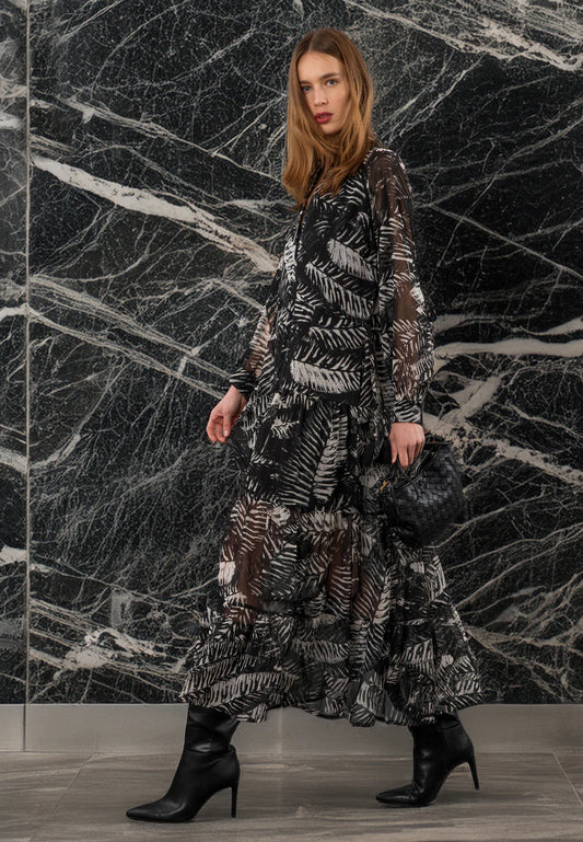 Religion Zoe Dress Vamp Black & White