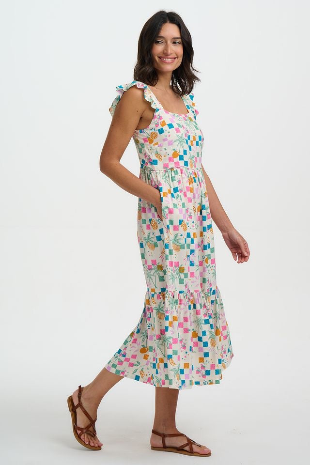 Sugarhill Brighton Estelle Shirred Sundress - Off White