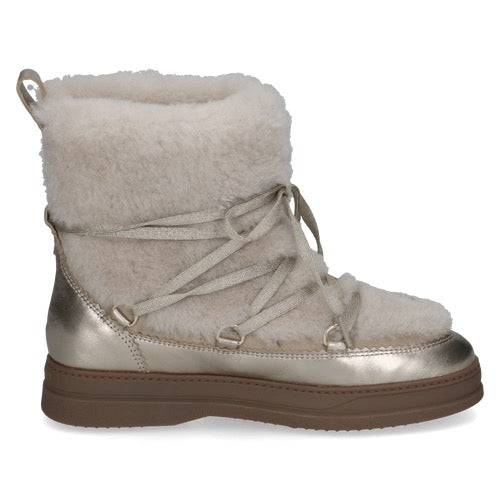 *COMING SOON* Peter Kaiser Leather Fur-Lined Boots - Gold/Cream