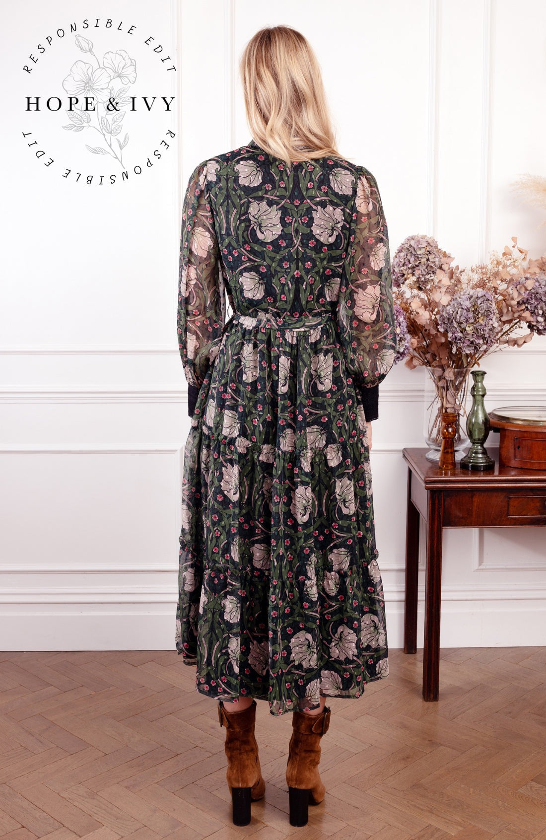 Hope & Ivy Dorothy Floral William Morris Print Dress