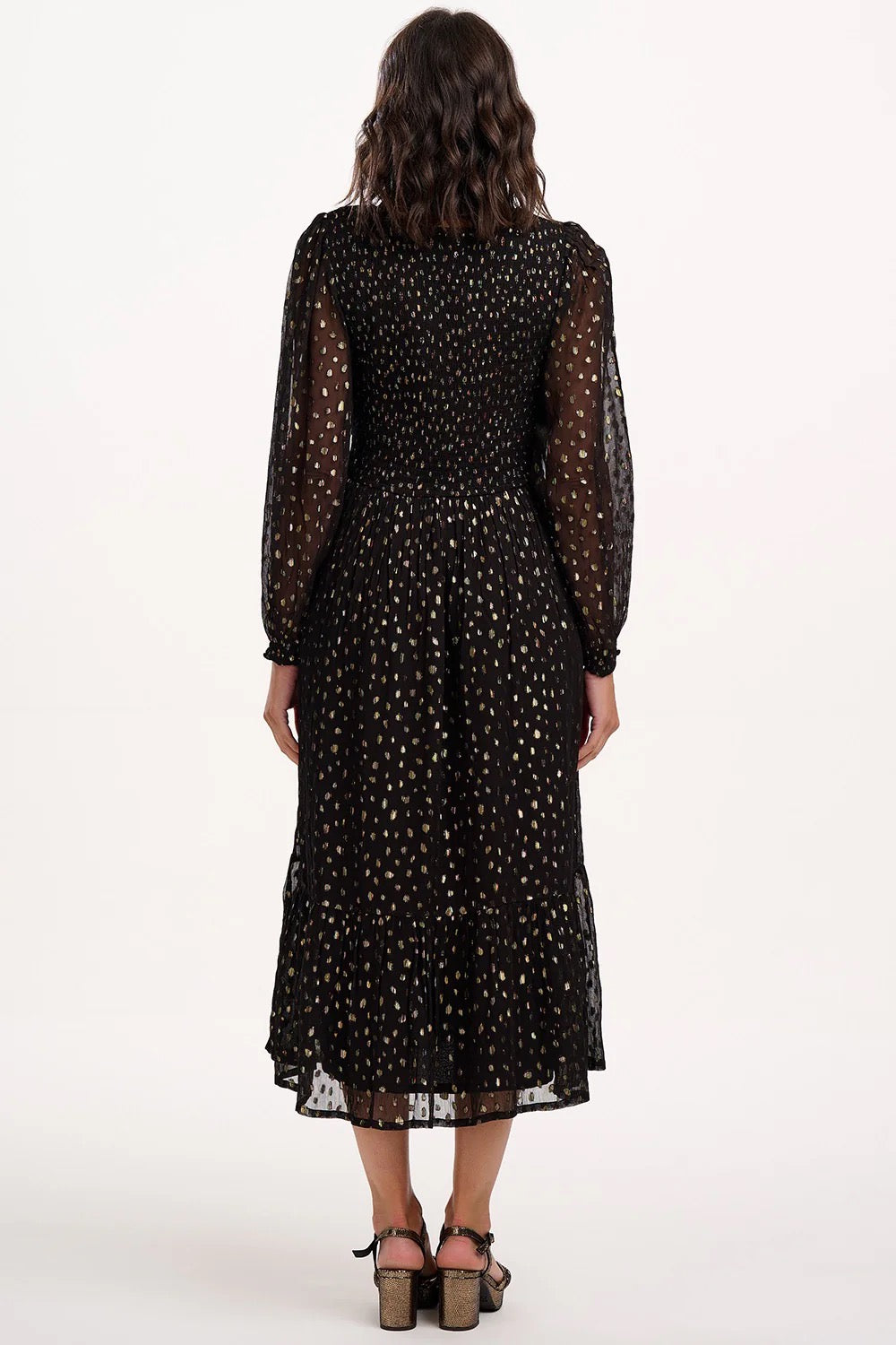 Sugarhill Brighton Jacqueline Metallic Spot Dress - Black