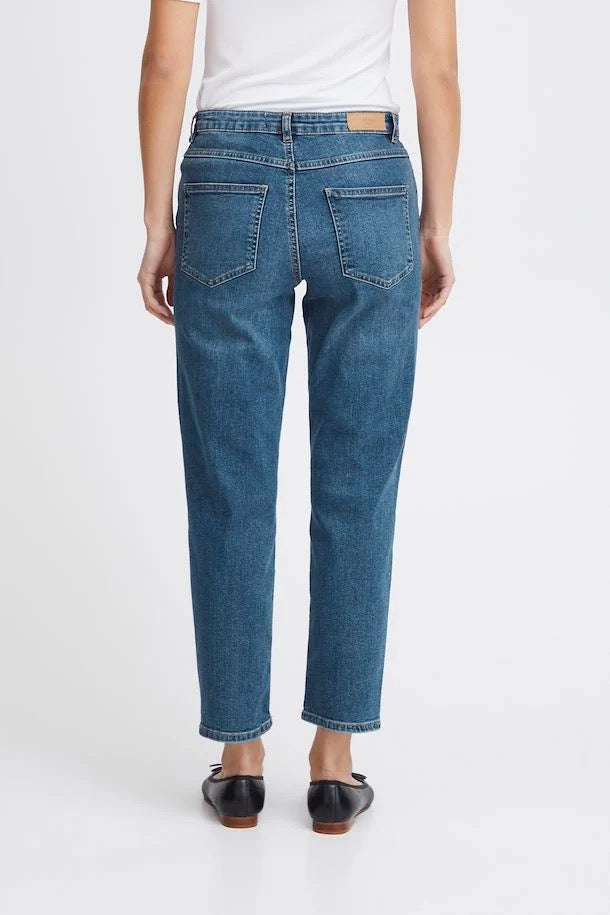 ICHI Raven Straight Leg Jean Mid Wash