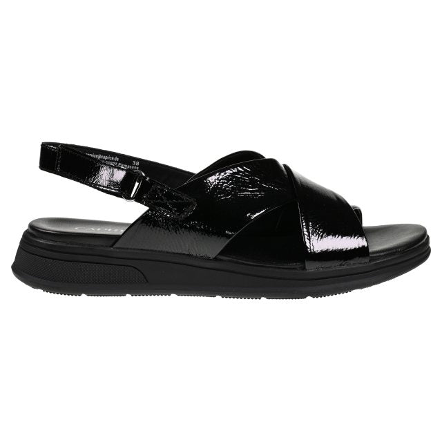 Caprice Leather Slingback Sandal - Black